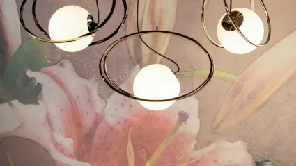 Lampada a sospensione con sfera in vetro con struttura in metallo Bijoux di Tonin Casa