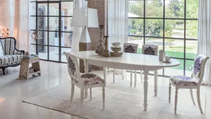 Tavolo classico allungabile in legno laccato bianco Apogeo di Tonin Casa