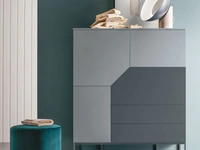 Madia Verticale Remix X01 in laccato opaco carta da zucchero e bromo di Tomasella