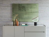 Madia Surf in laccato grigio silk con top in hpl marble sand di Astor Mobili