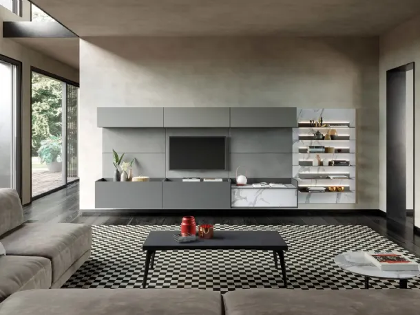 Parete Attrezzata Skyline Relation above and below di Astor Mobili