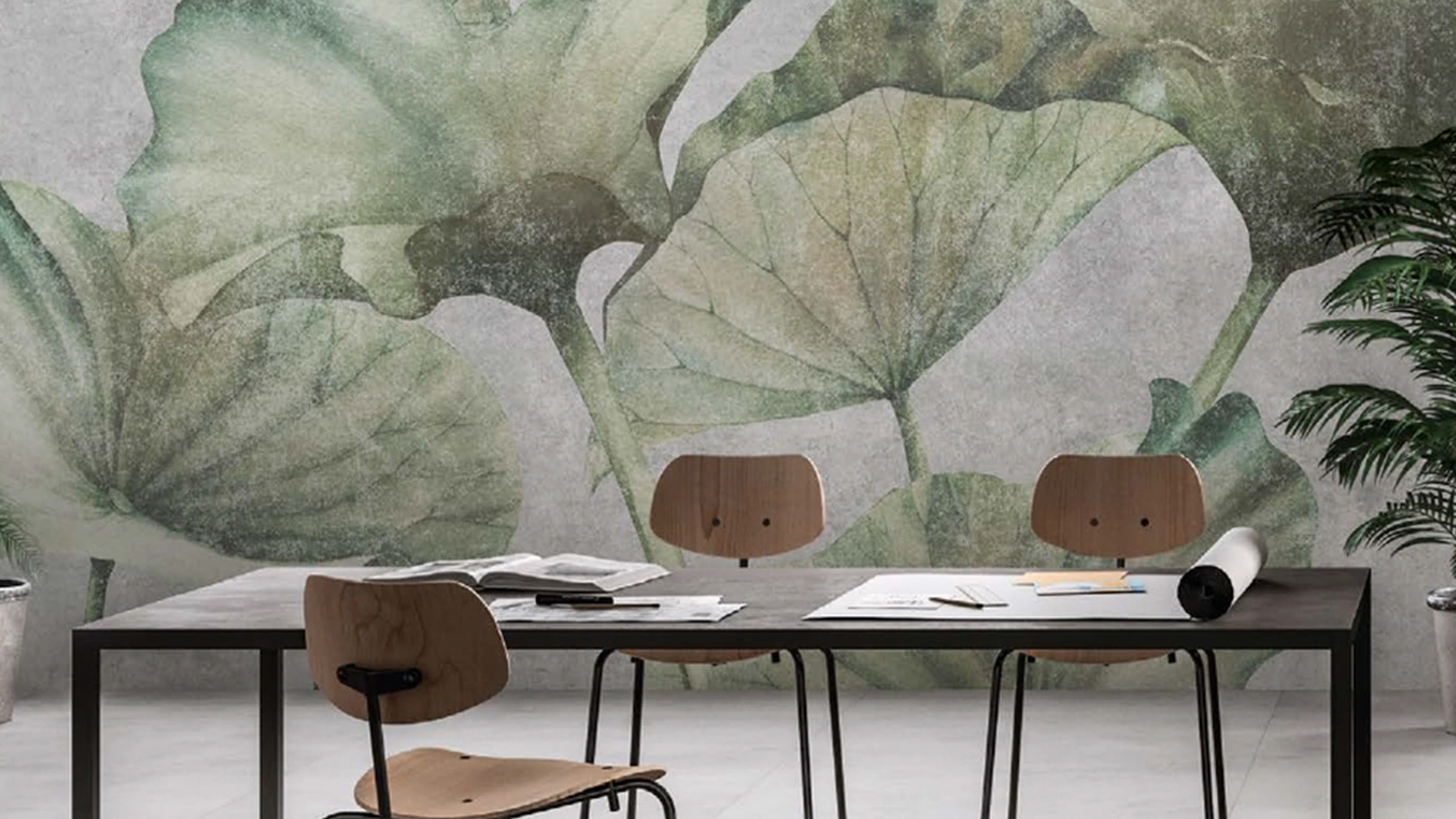 Carta da parati Lotus Leaves di Adriani e Rossi