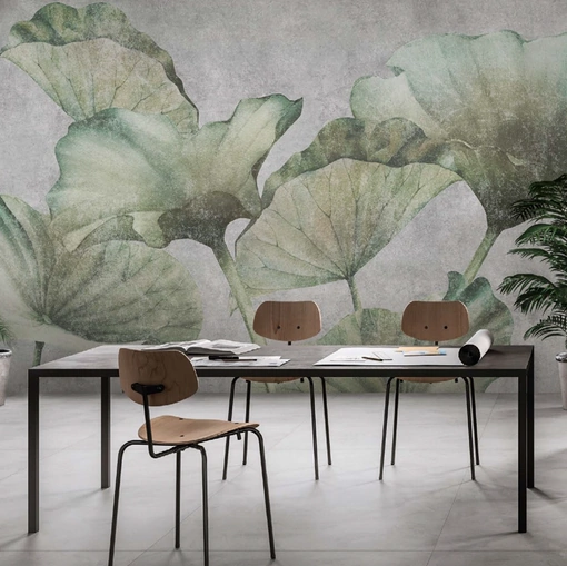 Carta da parati Lotus Leaves di Adriani e Rossi