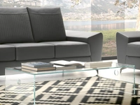 Tavolino moderno Atlantico in cristallo di Ponti Terenghi