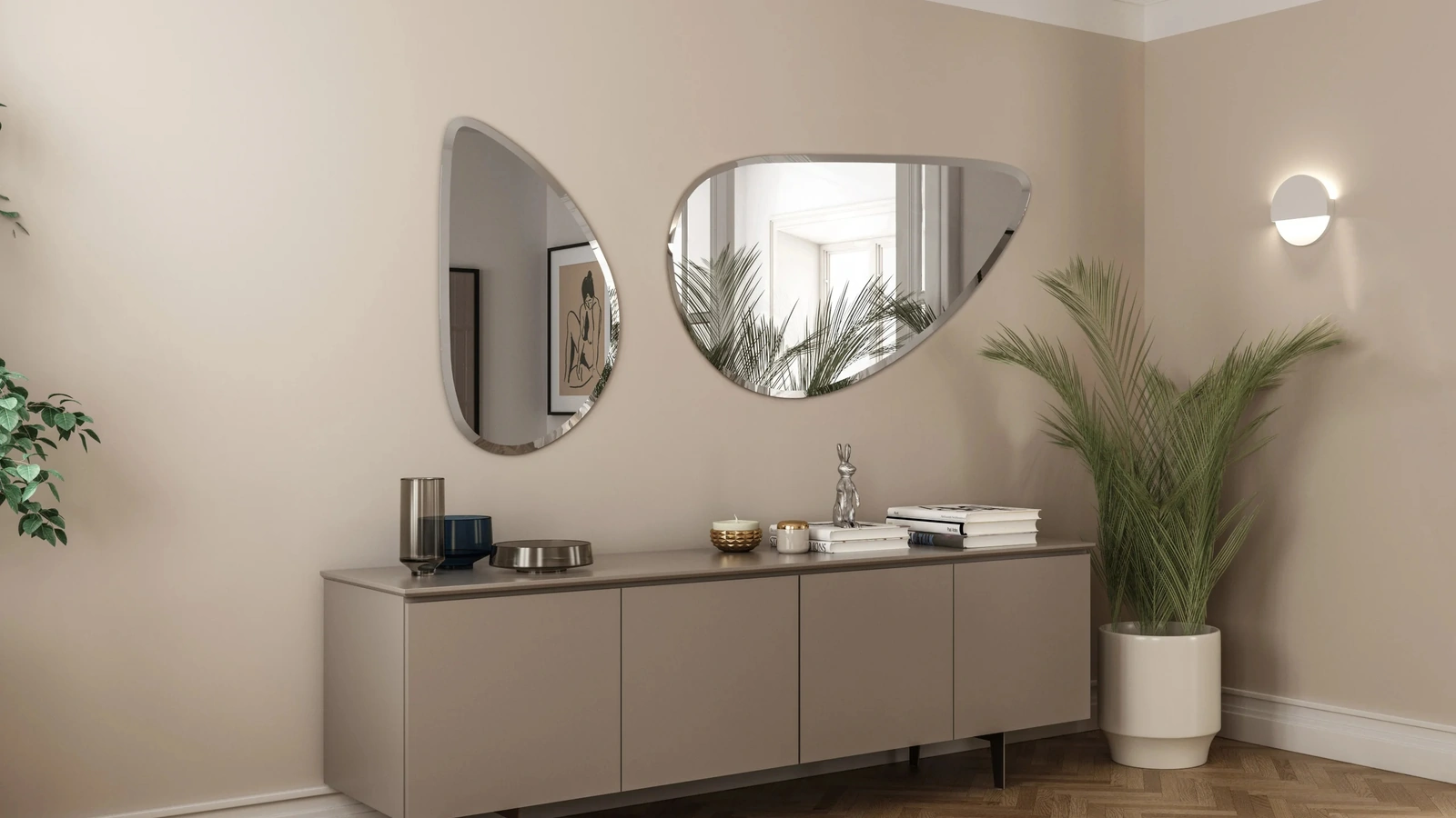 Specchio Boston sagomato e bisellato di Easyline