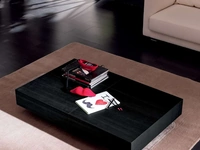 Tavolino trasformabile Box in legno di Rovere Wild Carbone di Ozzio