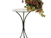 Tavolino Cigno in ferro battuto con top in vetro di Florentiabed