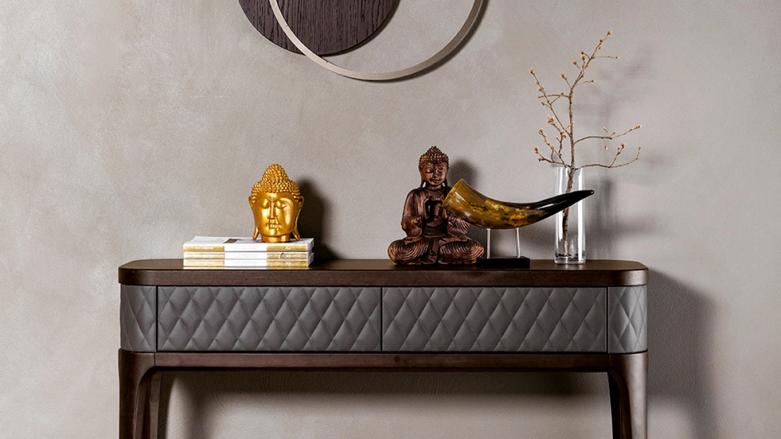 Orologio analogico di design in legno e metallo Circle di Tonin Casa