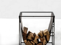 Contenitore Wave Portalegna in metallo color antracite di Adriani e Rossi