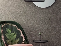 Tavolino Contralto con piano in frassino, struttura in metallo e base terrazzo di Pianca