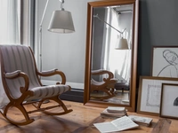 Specchiera rettangolare Diana con cornice in legno di Tonin Casa