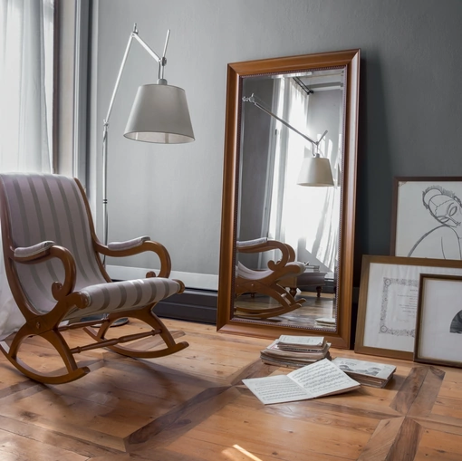 Specchiera rettangolare Diana con cornice in legno di Tonin Casa