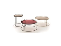 Tavolino rotondo in vetro e metallo Monolith di Ditre Italia