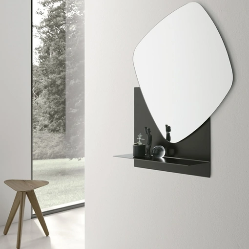 Specchio con mensola in metallo Double Trouble di Target Point