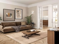 Tavolino trasformabile Fast regolabile in altezza con piano raddoppiabile a libro di Easyline