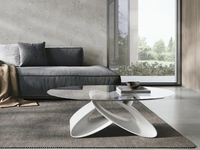 Tavolino ovale Eclipse con piano in vetro e base in poliuretano di Target Point