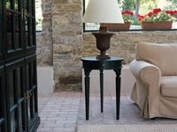 Tavolino rotondo Fox in legno laccato Nero opaco di Tonin Casa