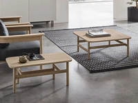 Tavolino Hood in legno rovere sabbia di Tomasella