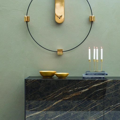 Orologio analogico Memo in metallo con inserti in ceramica di Tonin Casa