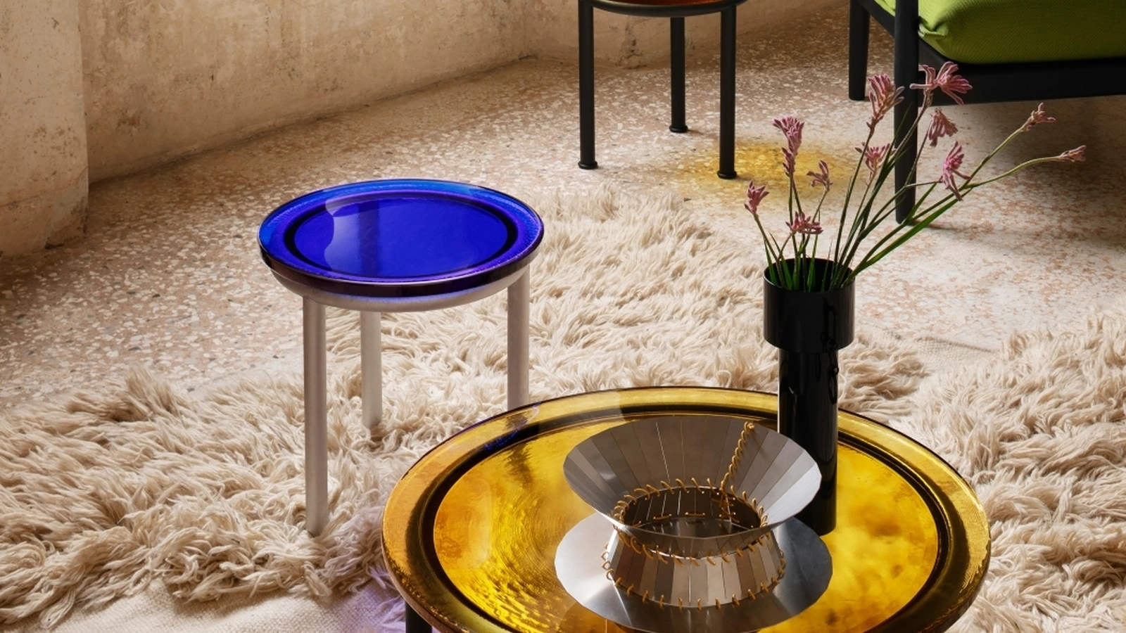 Tavolino rotondo in vetro Zigo di Miniforms