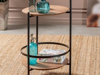 Tavolino carrello Oblò in legno con struttura in metallo di Tonin Casa