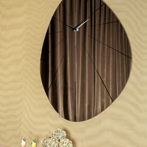 Orologio di design a specchio in cristallo serigrafato Enigma di Tonin Casa