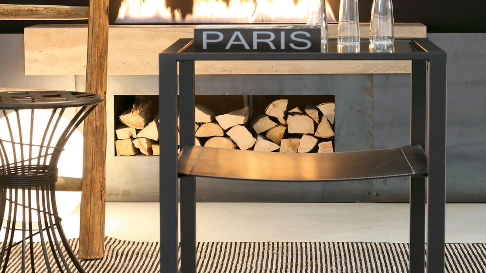 Tavolino in cristallo con piano inferiore in cuoietto Admiral di Ponti Terenghi