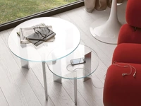 Tavolino in cristallo e metallo Duo di Ponti Terenghi