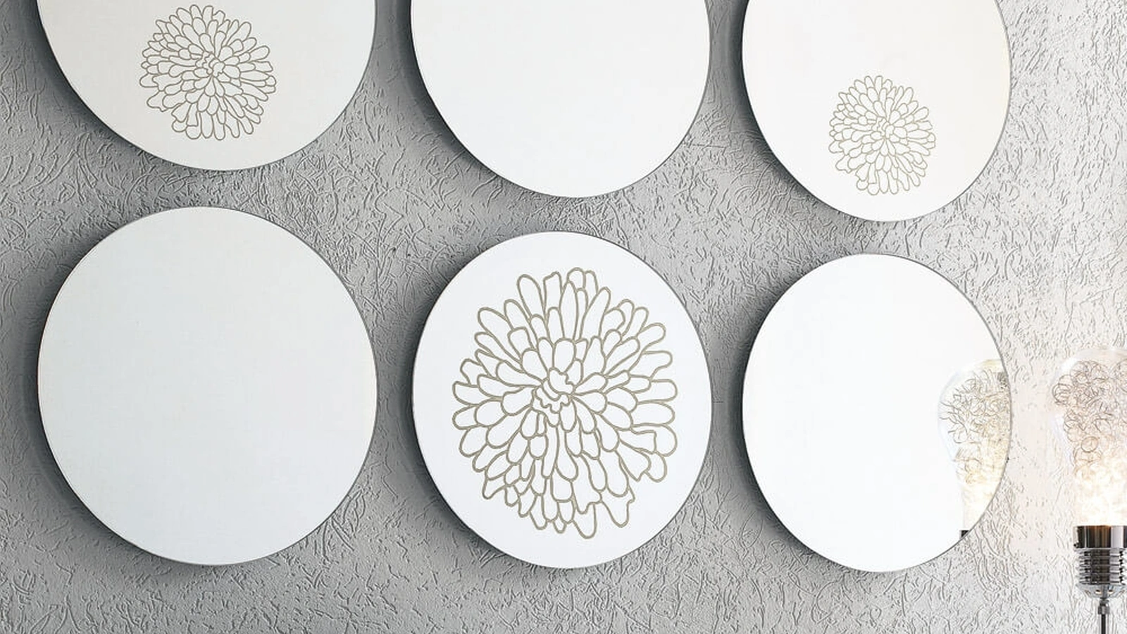 Specchio rotondo con serigrafia Frill di Ponti Terenghi