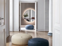 Pouf contenitore in ecopelle plissettata a mano Plissé di Tonin Casa