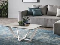 Tavolino Priamo con top in gres porcellanato e base in metallo verniciato di Target Point