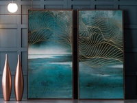 Quadro Four Season diviso in due e stampato su superficie cementizia di Adriani e Rossi