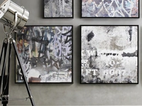 Quadro Murales stampato su superficie materica eseguita a mano con cornice in legno di Adriani e Rossi