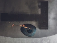 Tavolino Ribbon in vetro e metallo di Calligaris