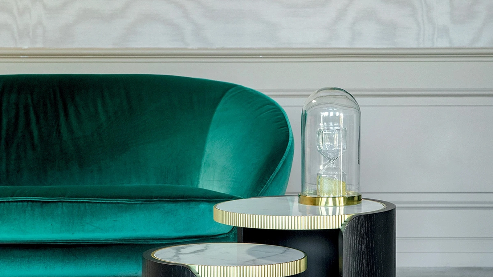 Tavolino Roller con top in grès porcellanato di Tonin Casa