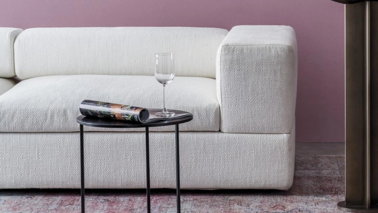 Tavolino da divano Round in metallo color antracite di Adriani e Rossi