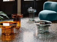 Tavolino rotondo Soda in vetro soffiato di Miniforms