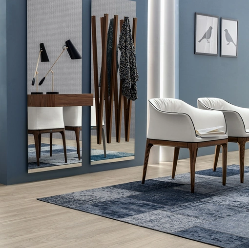 Specchiera con appendiabiti e cassetto in noce Alicante di Tonin Casa