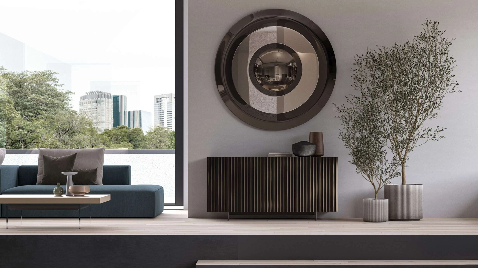 Specchio di design Dorian di Ozzio