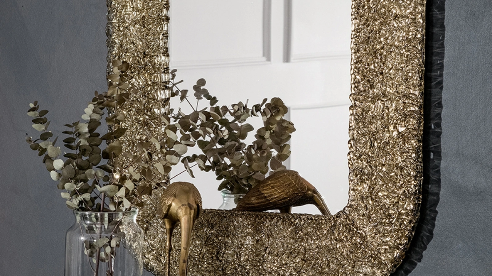 Specchio Macrabè quadrato con cornice in vetro fuso di Tonin Casa