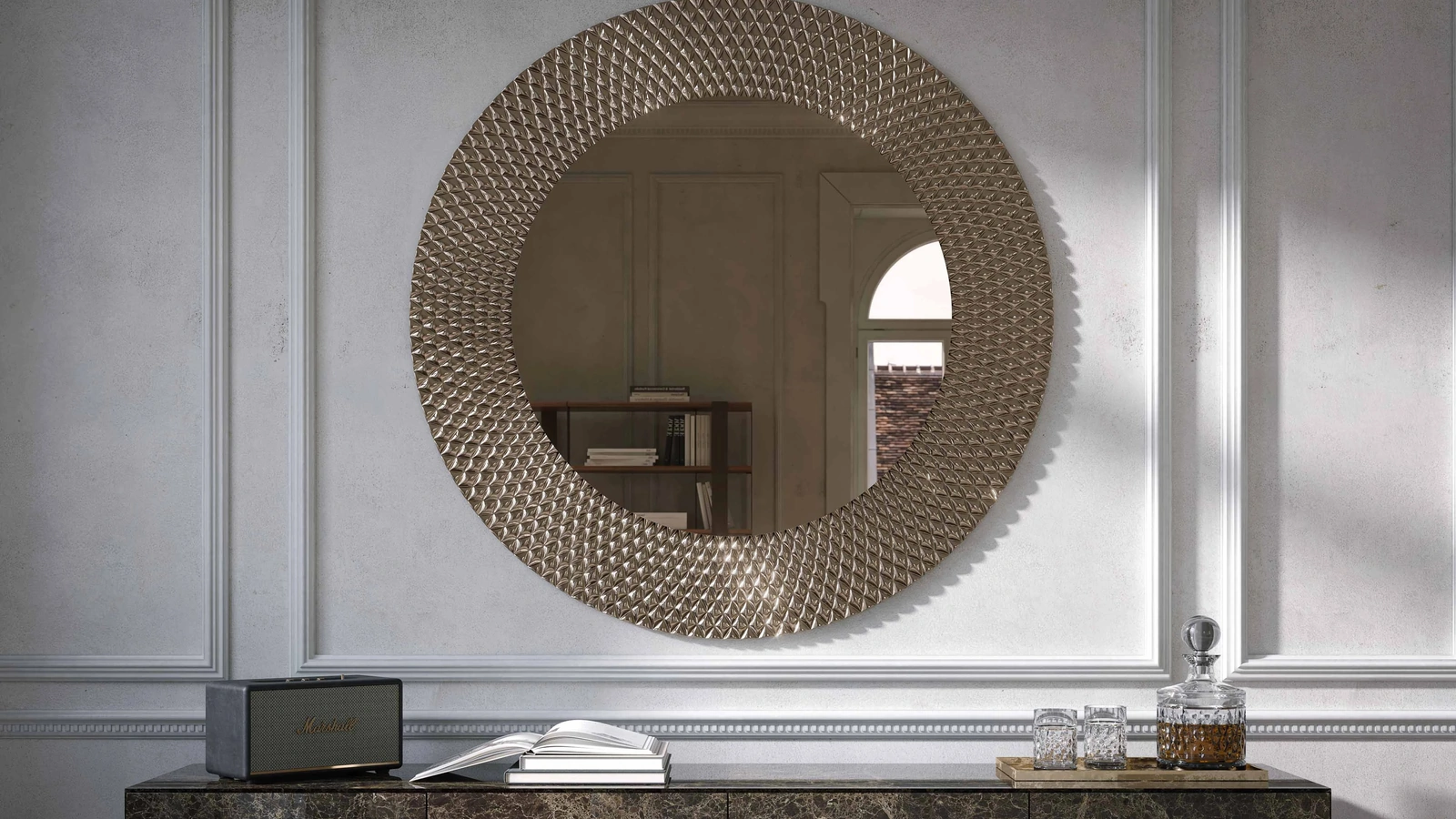 Specchio Pitti con cornice in fusione goccia di Tonin Casa