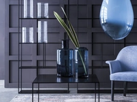 Tavolino in metallo verniciato color antracite Square di Adriani e Rossi