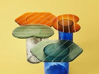 Tavolino Striche in vetro di Murano di Miniforms