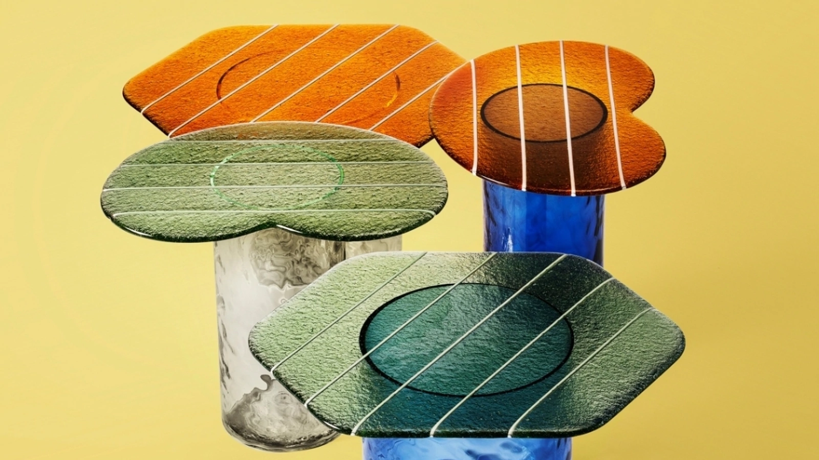 Tavolino Striche in vetro di Murano di Miniforms