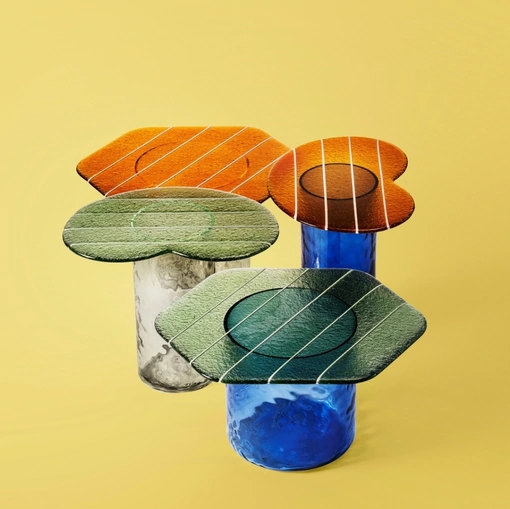 Tavolino Striche in vetro di Murano di Miniforms