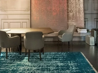 Tappeto Entrance turchese in cotone, poliestere e ciniglia di Adriani e Rossi