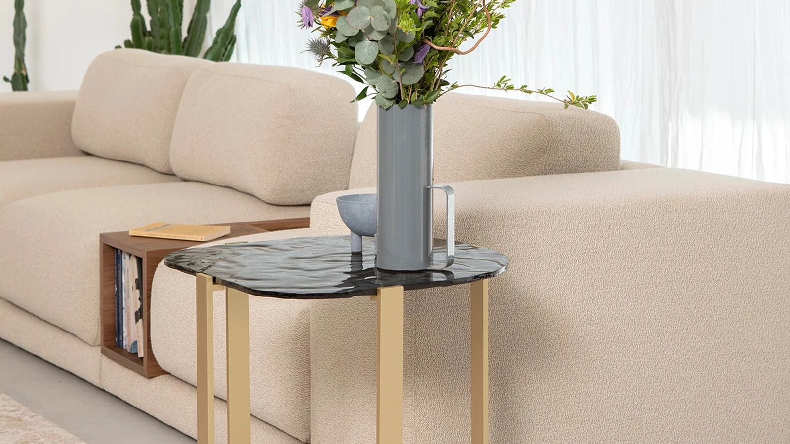 Tavolino Ocean in vetro fuso increspato di Tonin Casa