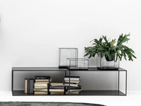 Tavolino in metallo color antracite Unit di Adriani e Rossi