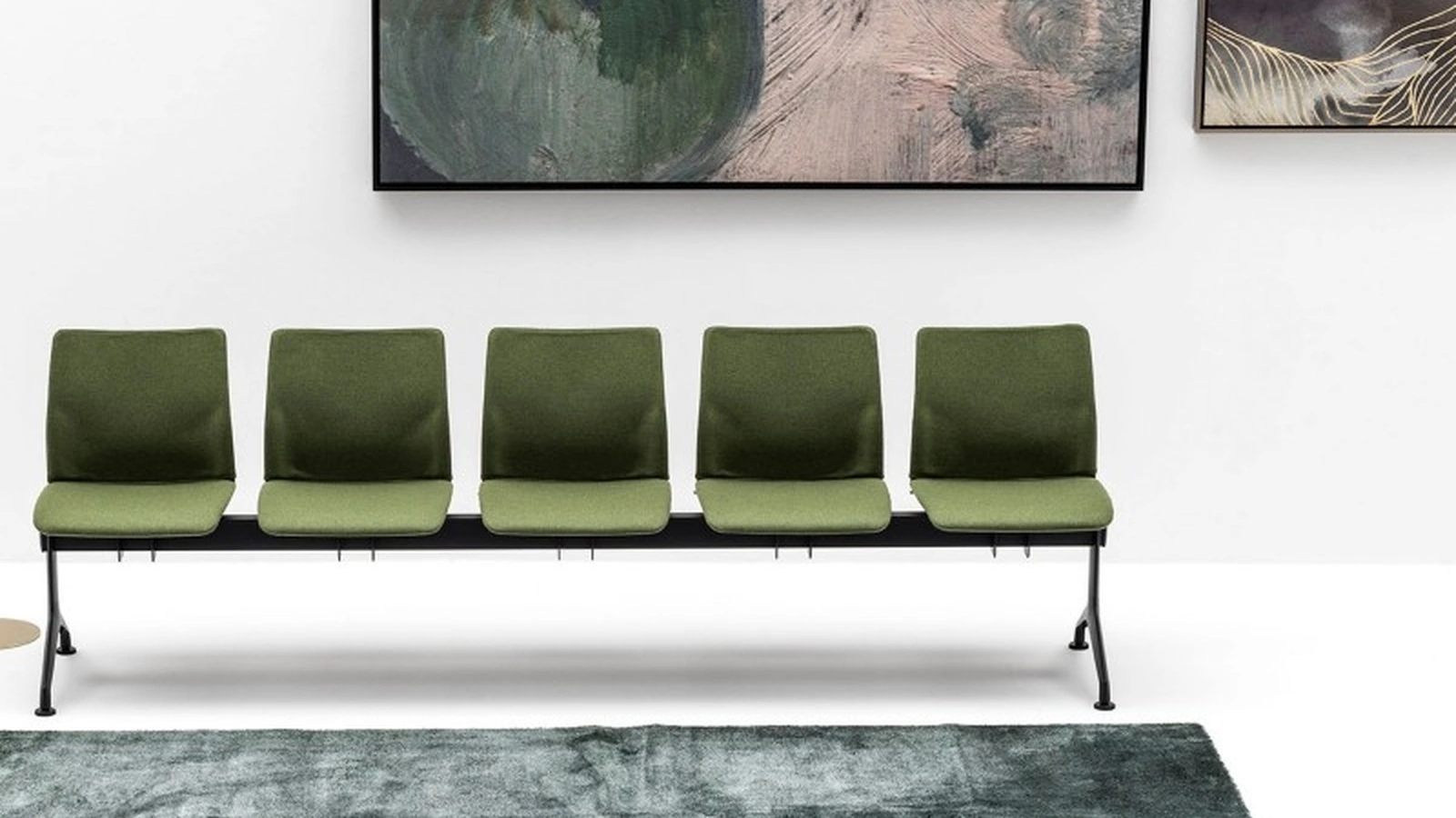 Tappeto in poliammide con stampa verde Theater di Adriani e Rossi