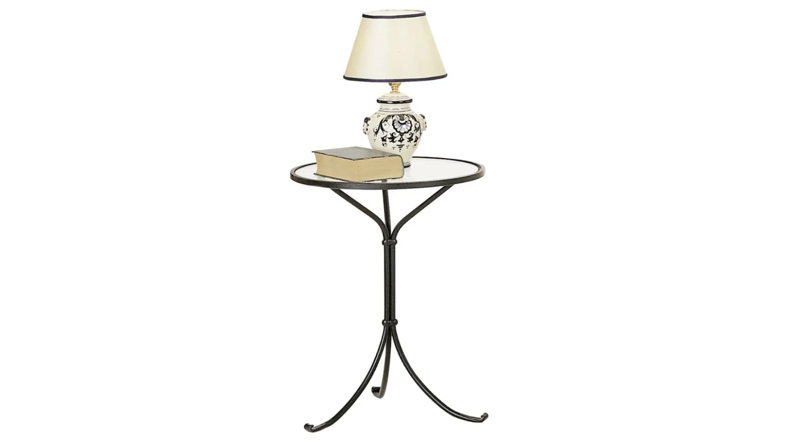 Tavolino Vienna in ferro battuto con top in vetro di Florentiabed